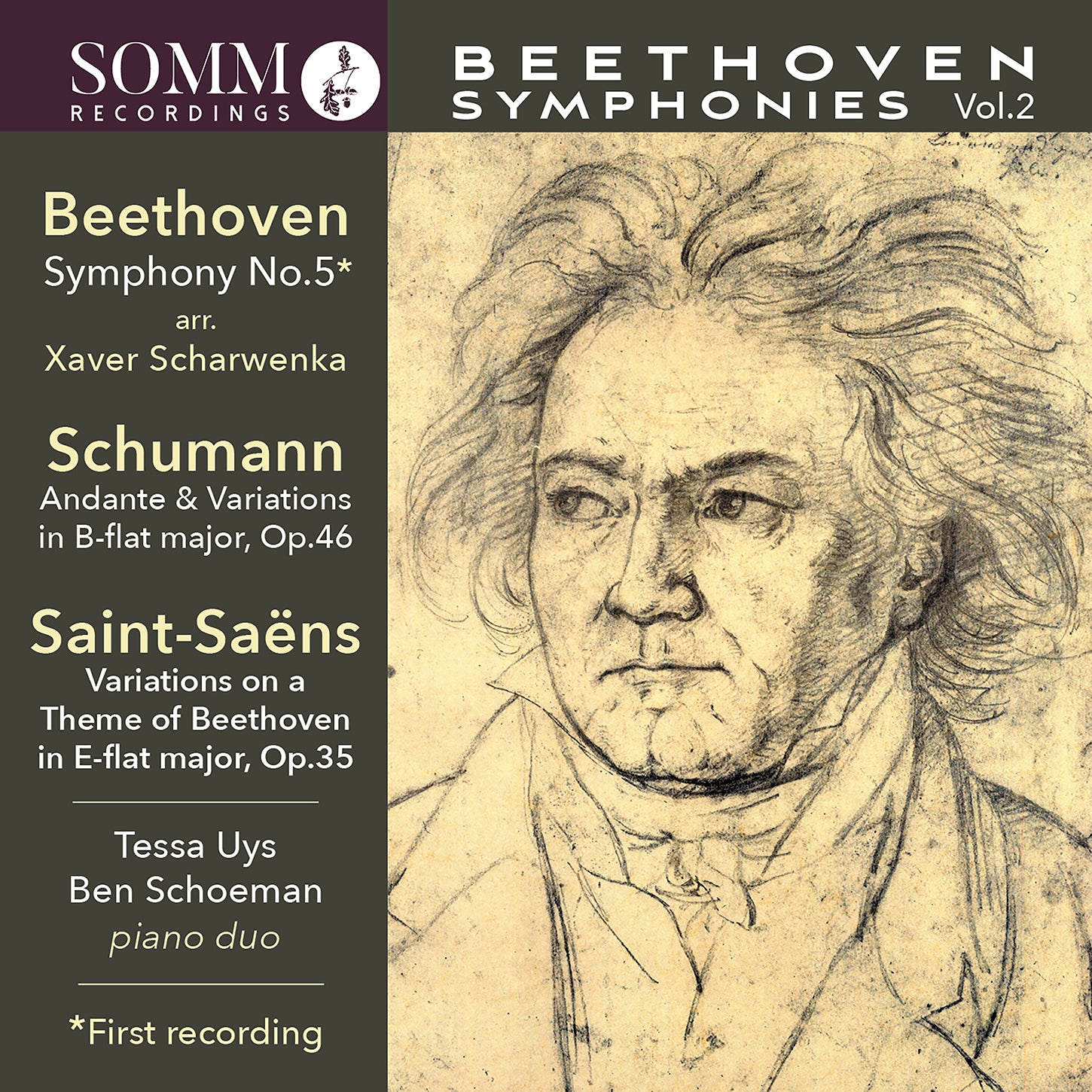 Beethoven, R. Schumann, Saint-Saëns: Symphonies for Piano Duo vol. 2 / Uys & Schoeman