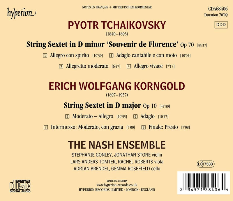Tchaikovsky & Korngold: String Sextets / Nash Ensemble