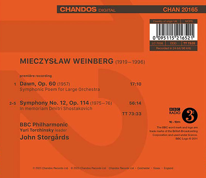 Weinberg: Dawn; Symphony No. 12 / Storgårds, BBC Philharmonic