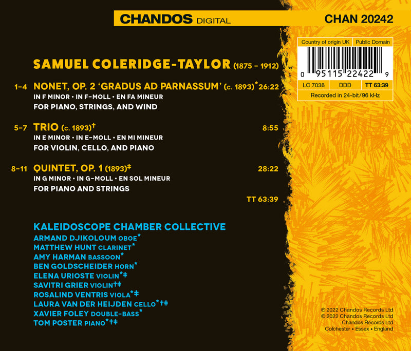 Coleridge-Taylor: Nonet, Piano Trio, Piano Quintet / Kaleidoscope Chamber Collective
