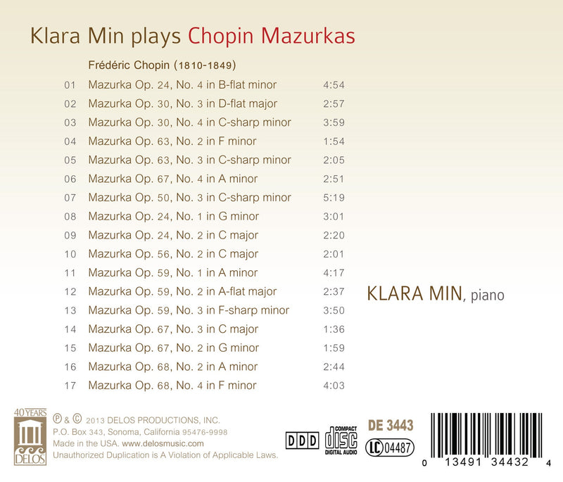 Klara Min Plays Chopin Mazurkas