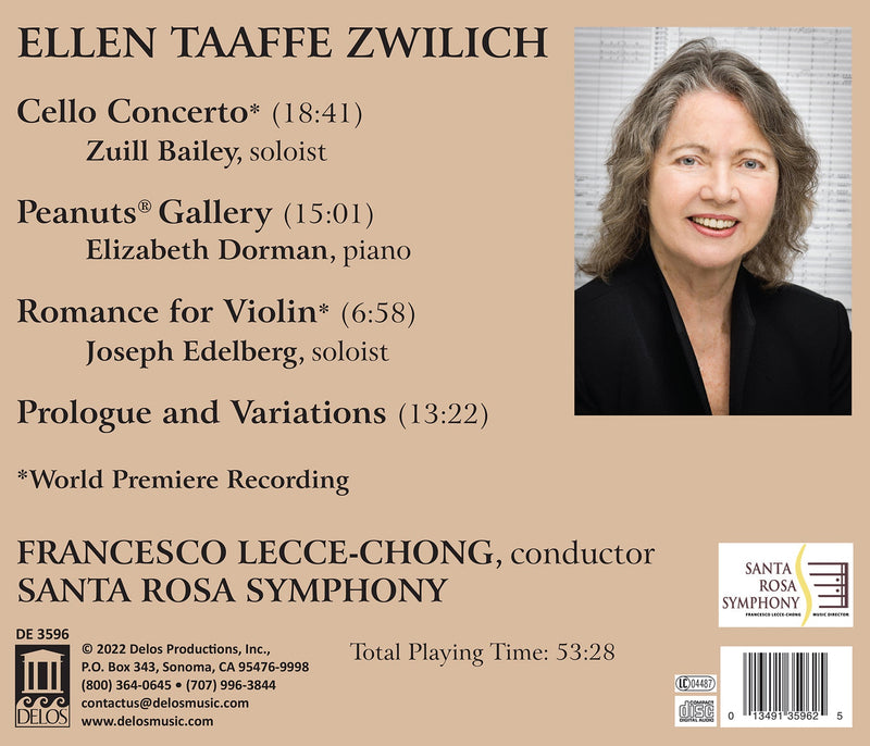 Zwilich: Cello Concerto & Other Works / Bailey, Lecce-Chong, Santa Rosa Symphony