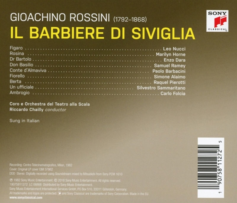 Rossini: Il Barbiere di Siviglia / Chailly, Horne, Ramey, Nucci, Orchestra del Teatro alla Scala