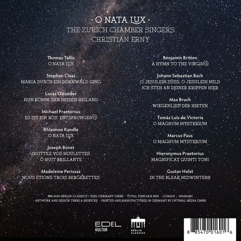 O Nata Lux / Erny, The Zurich Chamber Singers