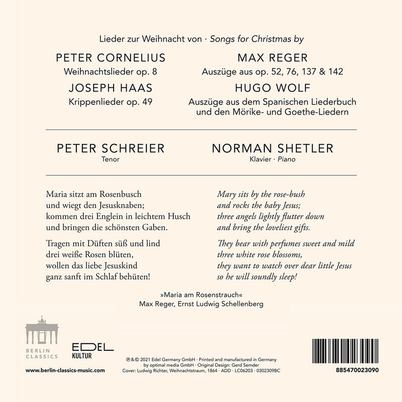 Lieder sur Wienhacht - Cornelius, Haas, Reger, Wolf / Schreier
