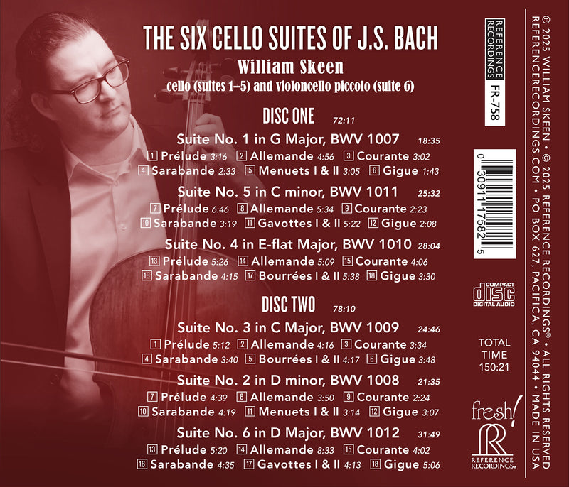 Bach: Suites for Cello Nos. 1-6 / Skeen