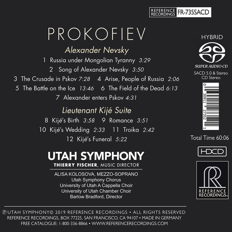 Prokofiev: Alexander Nevsky & Lieutenant Kije Suite / Fischer, Utah Symphony