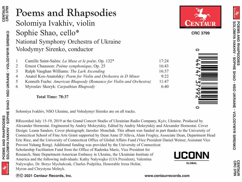Poems and Rhapsodies / Ivakhiv, Shao, Sirenko, Ukraine National Symphony Orchestra