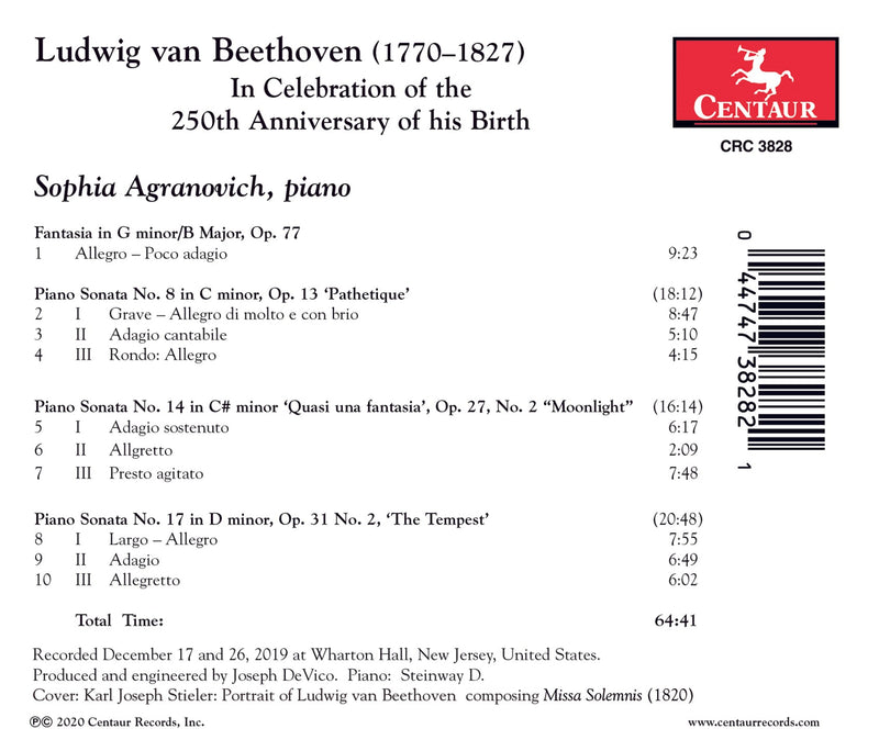 Beethoven: Celebration Of The 250th / Sophia Agranovich