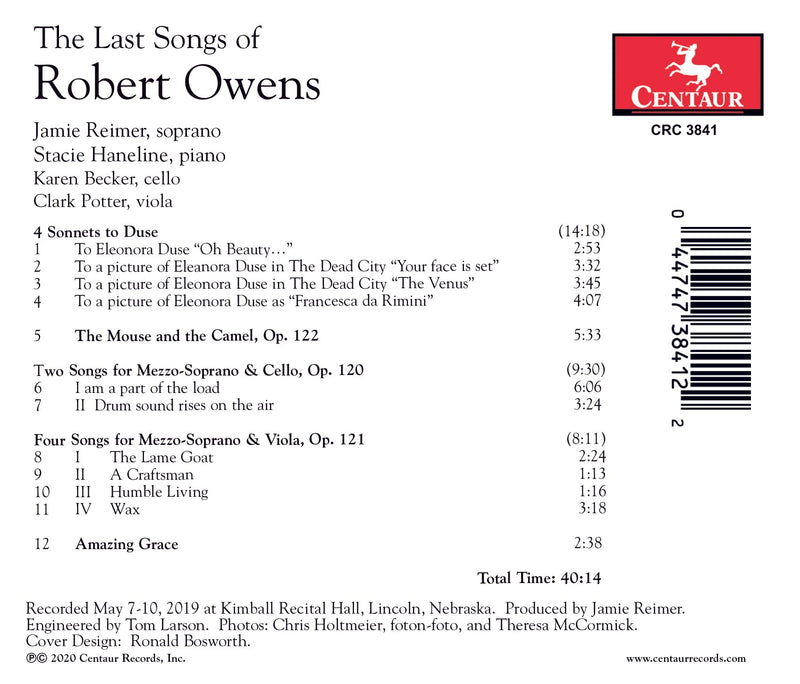 Last Songs Of Robert Owens / Reimer, Haneline, Potter, Becker