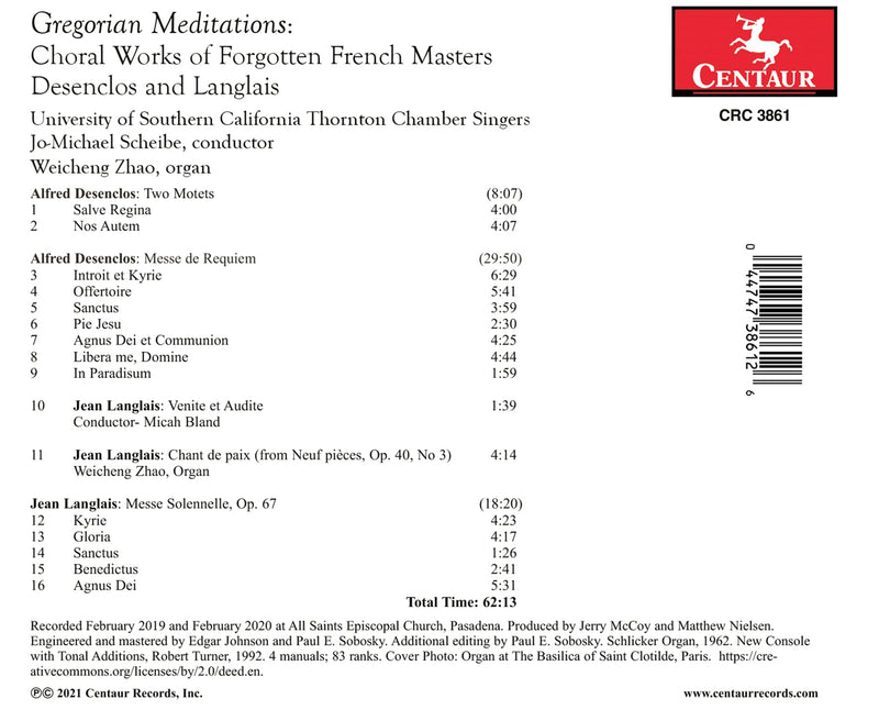 Gregorian Meditations / Scheibe, University of Southern California Thornton School of Music Chamber Singers