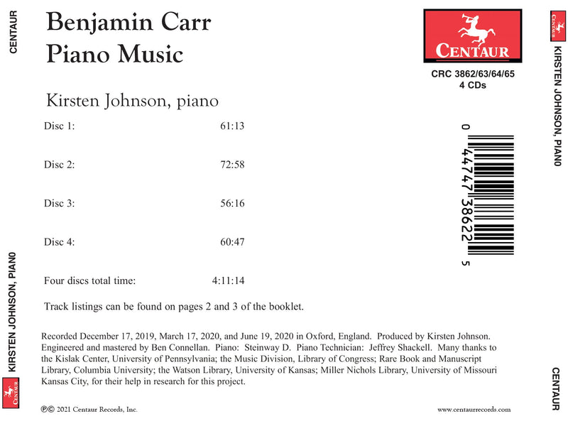 Carr: Piano Music / Johnson