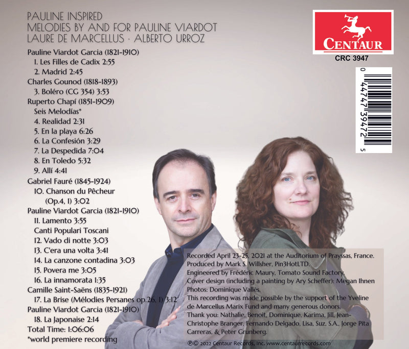 Fauré, Gounod, Viardot at al.: Pauline Inspired - Mélodies / Urroz, Marcellus