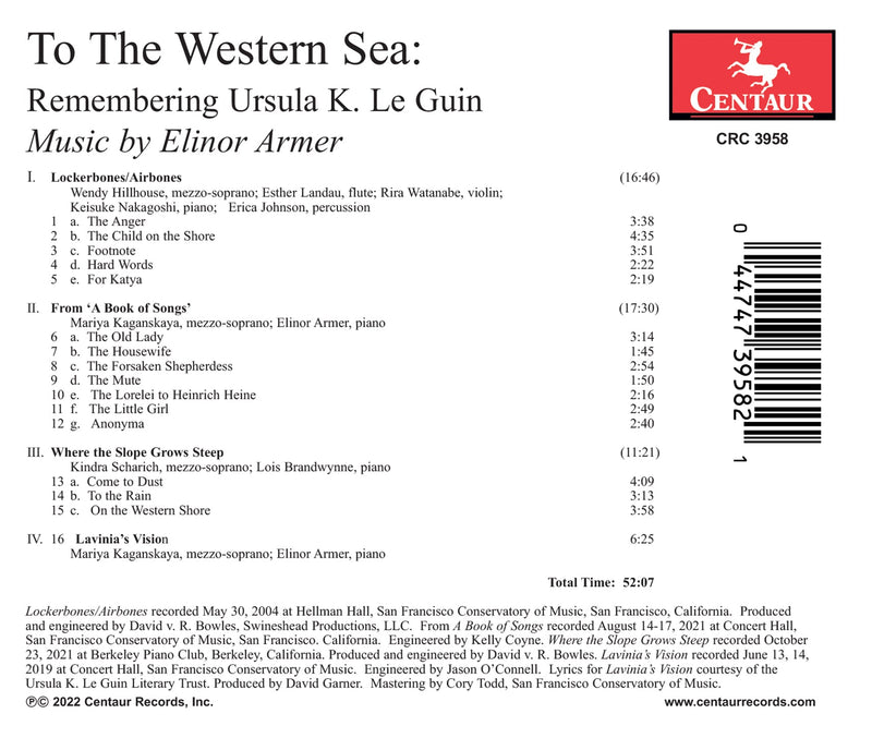 Elinor Armer: To the Western Sea - Remembering Ursula K. Le Guin