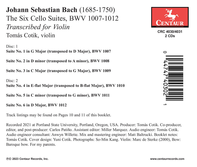 Bach: The Six Suites / Cotik