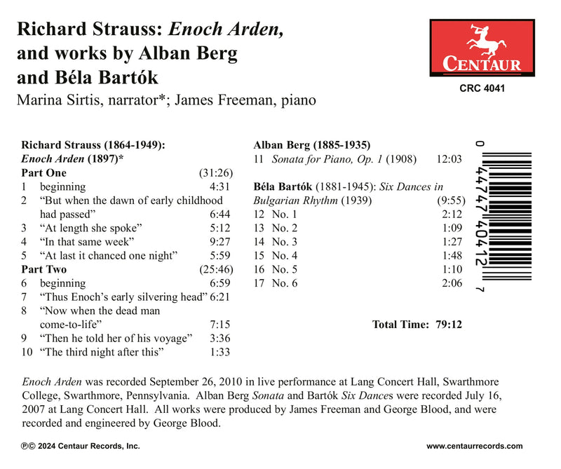 Strauss, Berg & Bartok / Sirtis, Freeman