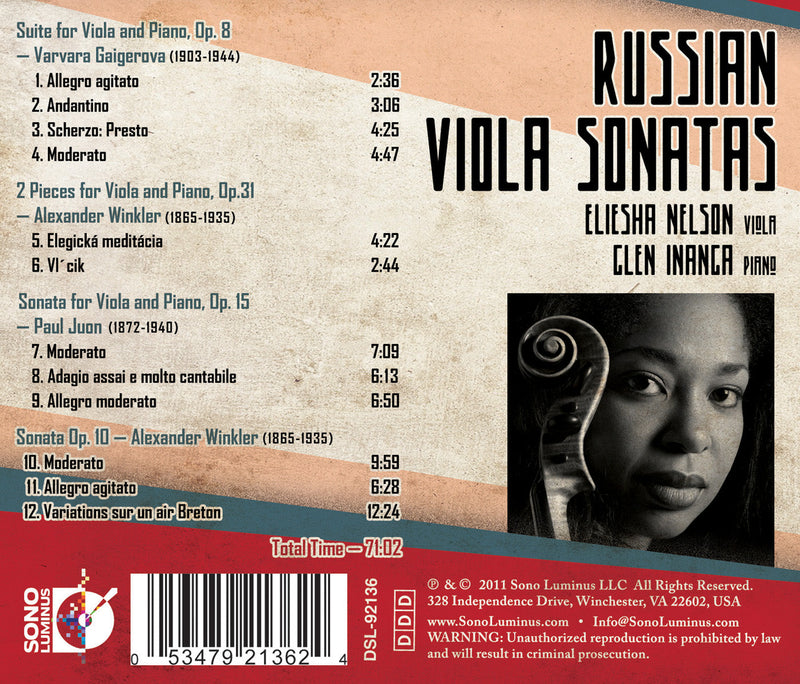 Russian Viola Sonatas / Nelson, Inanga