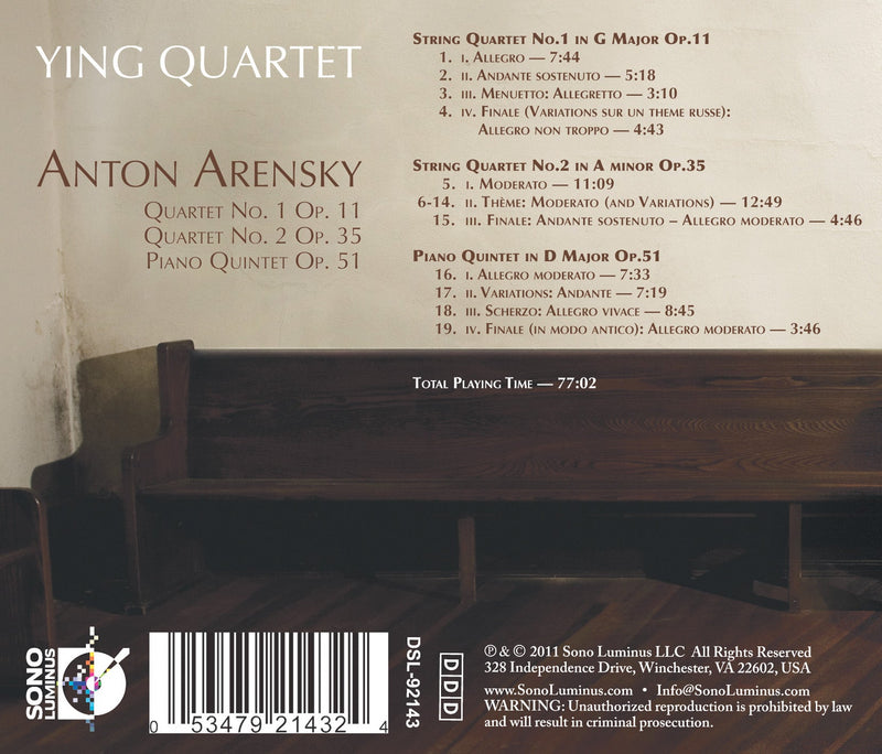 Ying Quartet plays Anton Arensky