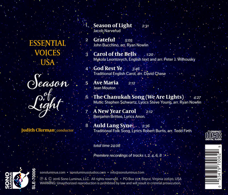 Season of Light / Clurman, Essential Voices USA