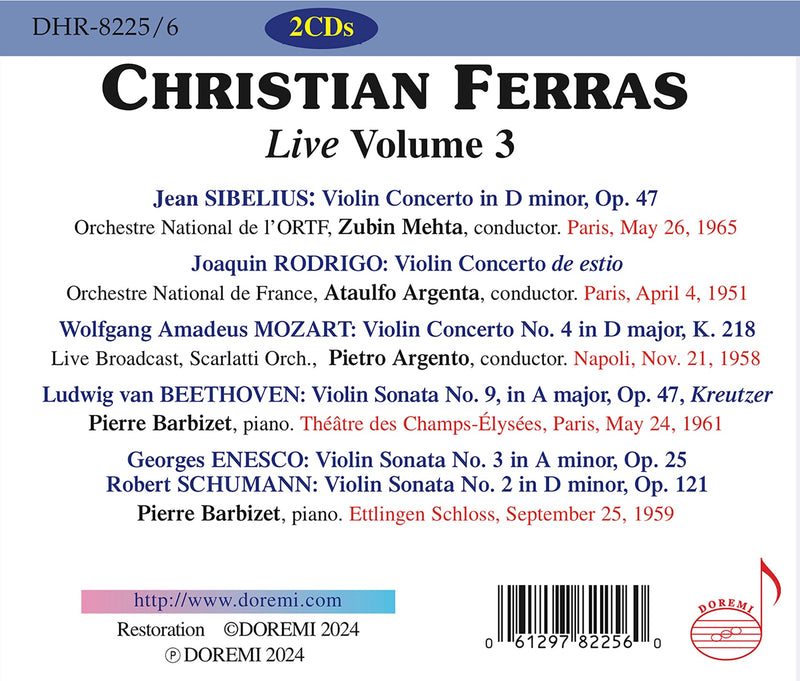 Christian Ferras Live, Vol. 3