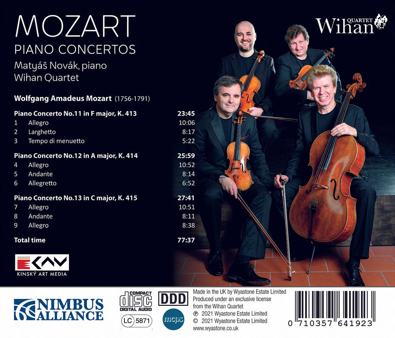 Mozart Piano Concertos Nos. 11, 12 & 13 / Novák, Wihan Quartet
