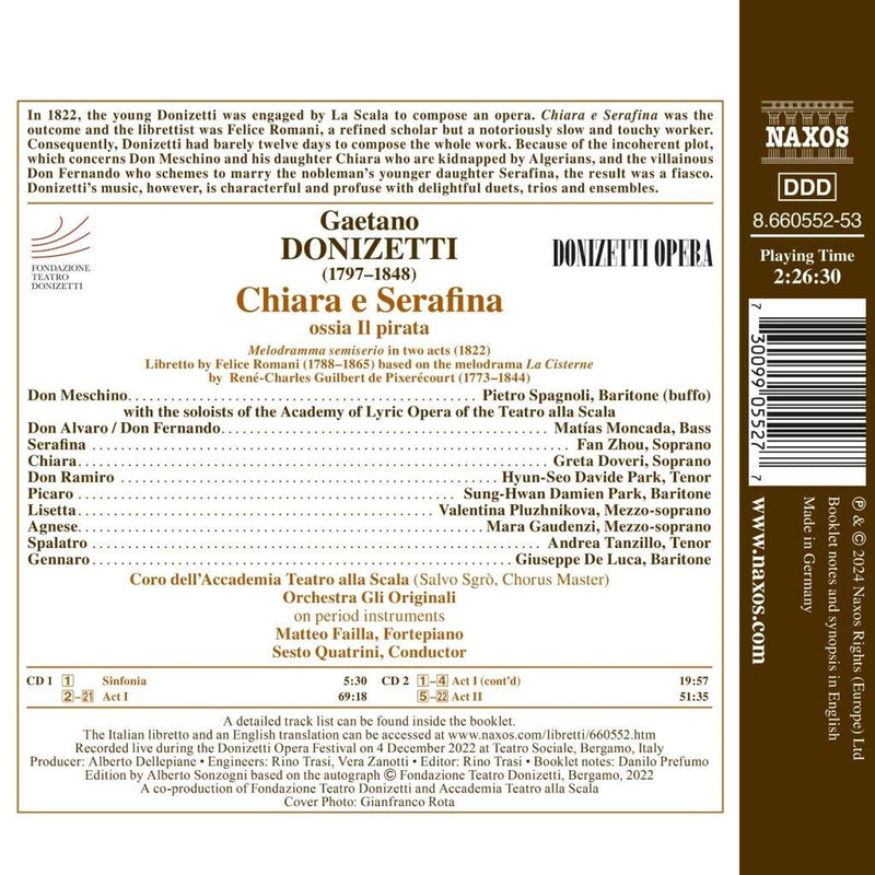 Donizetti: Chiara e Serafina / Quatrini, Orchestra Gli Originali