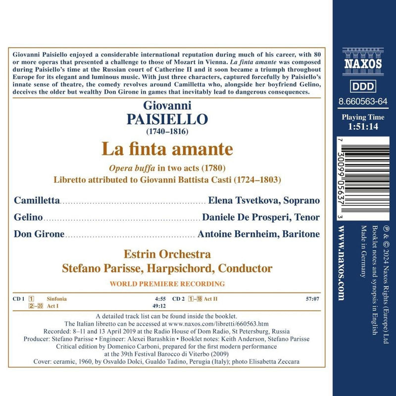 Paisiello: La finta amante / Parisse, Estrin Orchestra