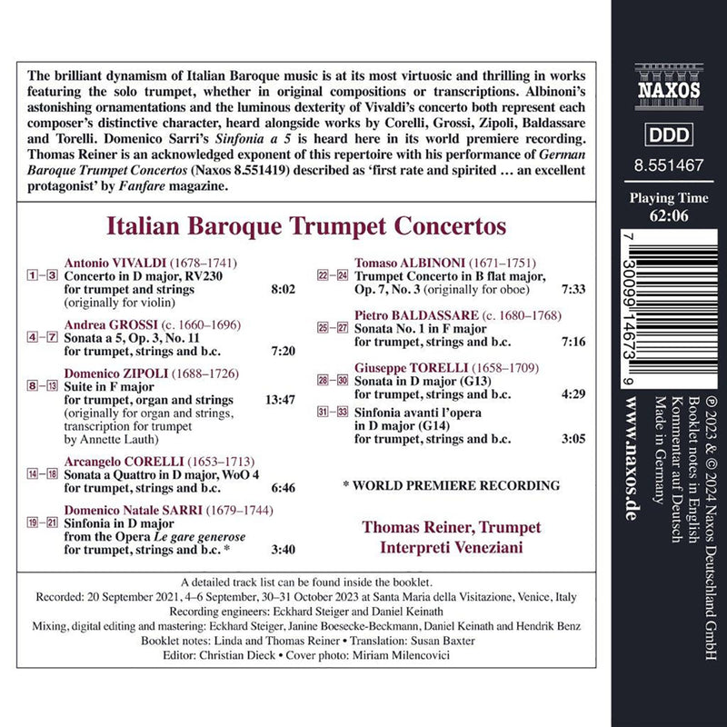 Italian Baroque Trumpet Concertos / Reiner, Interpreti Veneziani
