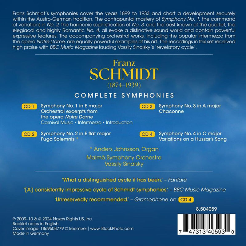 Schmidt: Complete Symphonies / Sinaisky, Malmö Symphony