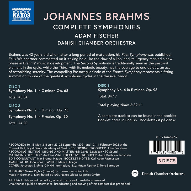 Brahms: The Complete Symphonies / Fischer, Danish Chamber Orchestra