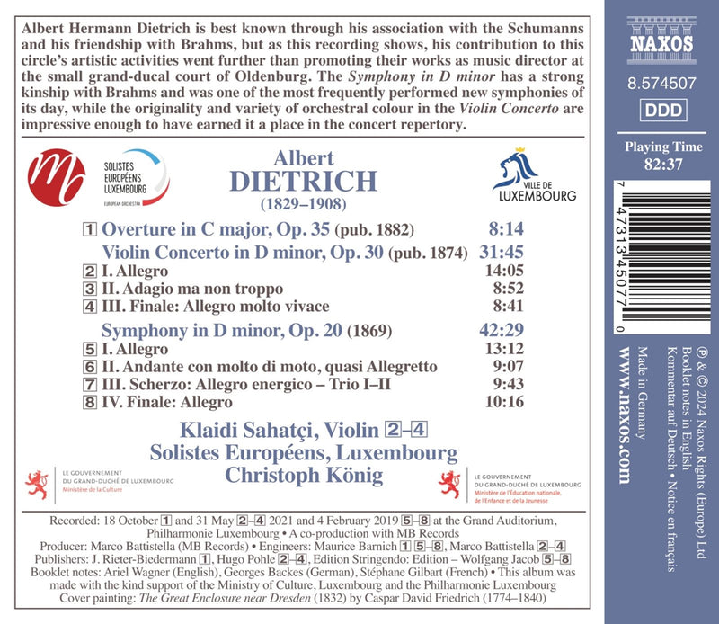 Dietrich: Orchestral Works / Sahatçi, König, Luxembourg European Soloists