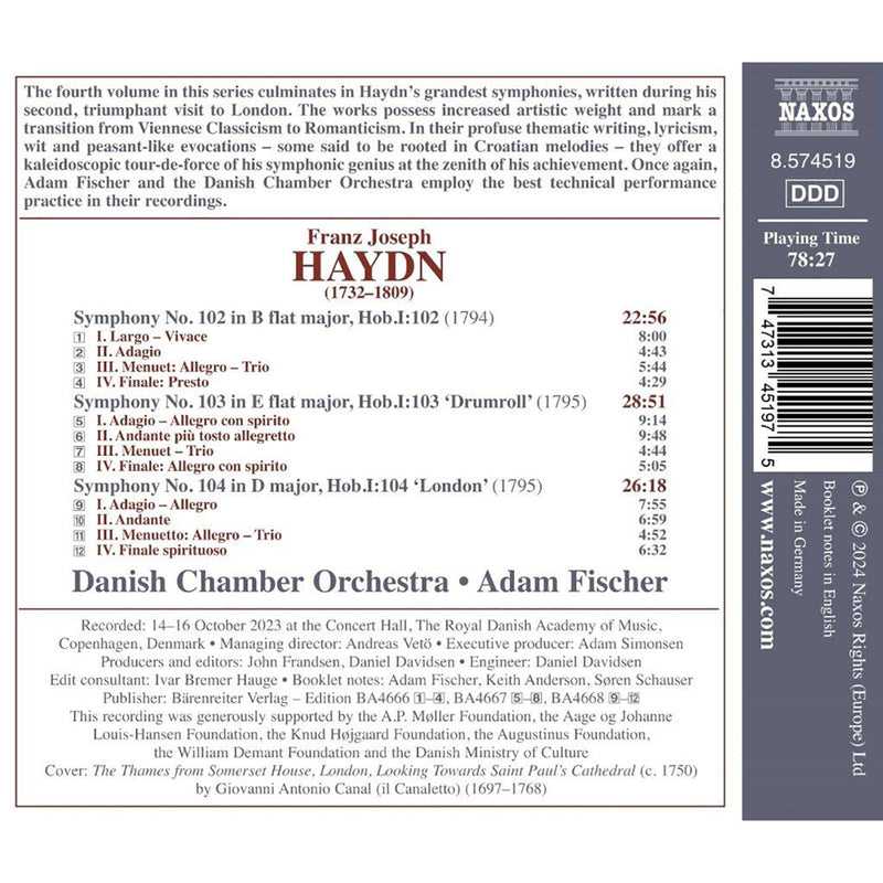 Haydn: Late Symphonies, Vol. 4 / Fischer, Danish Chamber Orchestra