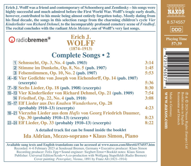 Wolff: Complete Songs, Vol. 2 / Aldrian, Simon
