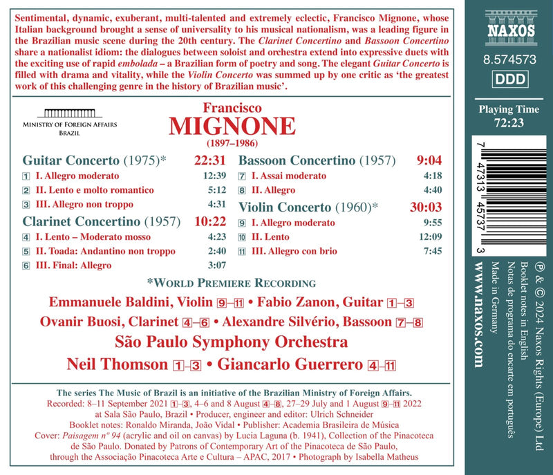 Mignone: Concertos & Concertinos / Thomson, Guerrero, São Paulo Symphony