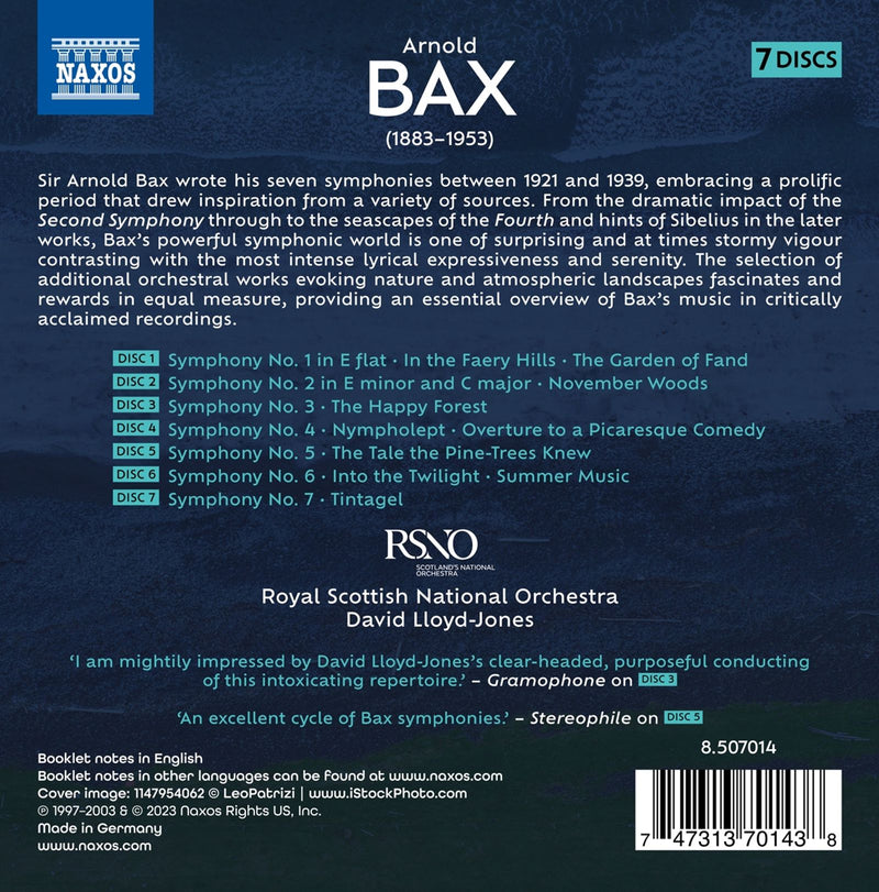 Bax: Complete Symphonies; Orchestral Works / Lloyd-Jones, RSNO