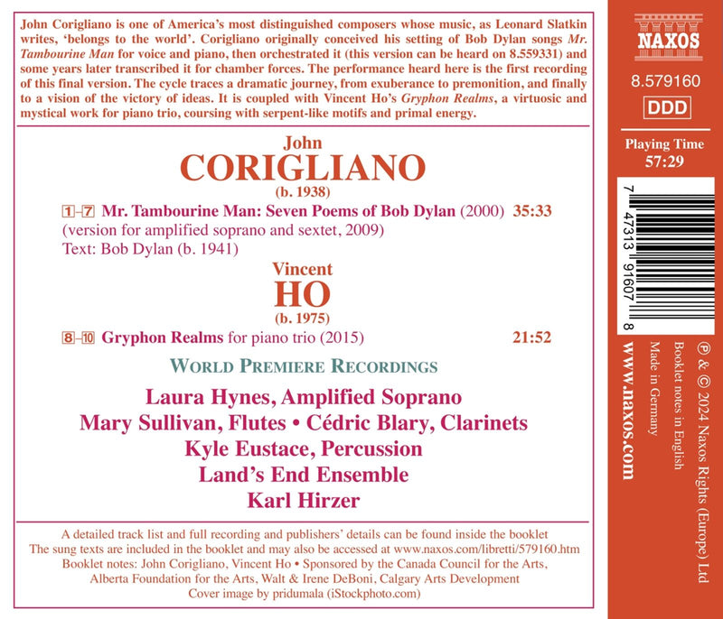 Corigliano & Vincent Ho: Chamber Works