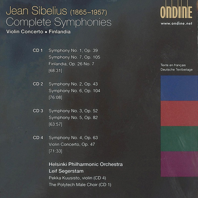 Sibelius: Complete Symphonies & Violin Concerto / Segerstam, Kuusisto, Helsinki Philharmonic