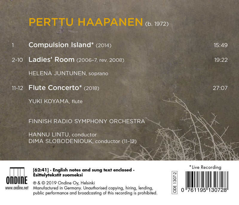Haapanen: Flute Concerto; Ladies' Room; Compulsion / FRSO