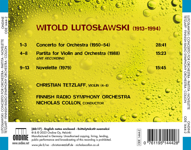Lutosławski: Works for Orchestra / Tetzlaff, Collon, Finnish Radio Symphony