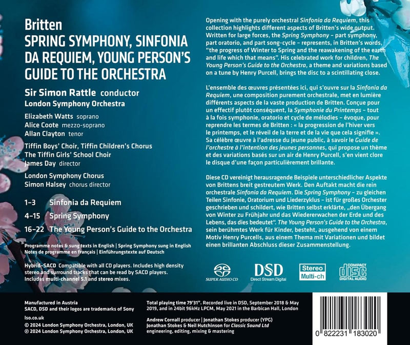Britten: Spring Symphony; Sinfonia da Requiem; Young Person's Guide to the Orchestra