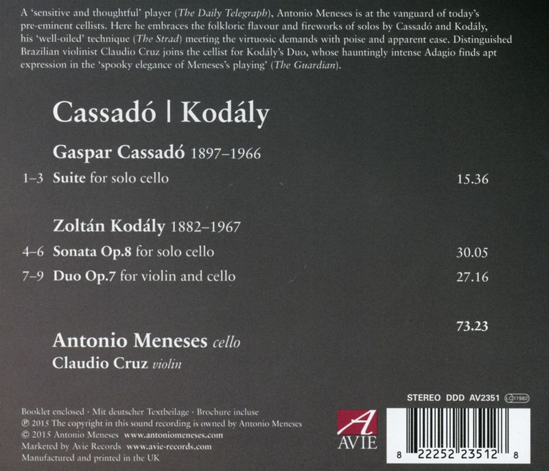 Cassadó & Kodály / Meneses, Cruz