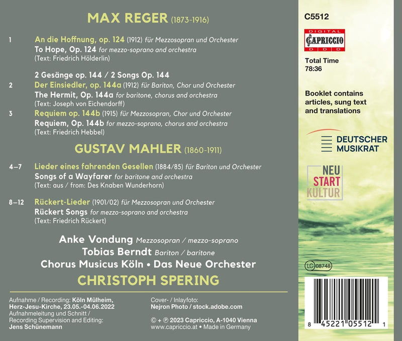 Reger & Mahler / Spering, Das Neue Orchester