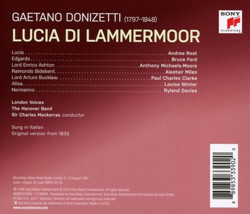 Donizetti: Lucia di Lammermoor / Rost, Ford, Mackerras, Hanover Band
