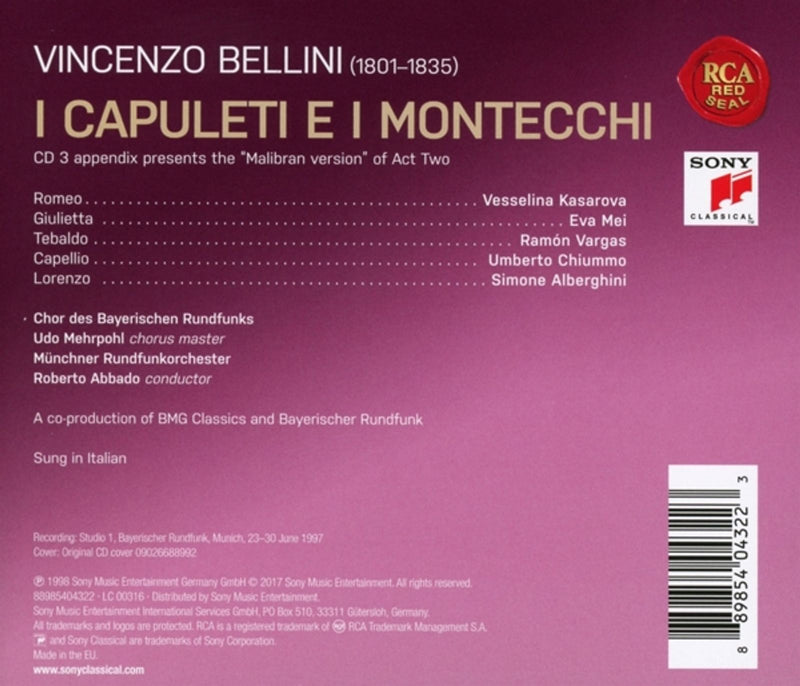 Bellini: I Capuleti e I Montecchi / Abbado, Kasarova, Mei, Vargas, Munich Radio Symphony