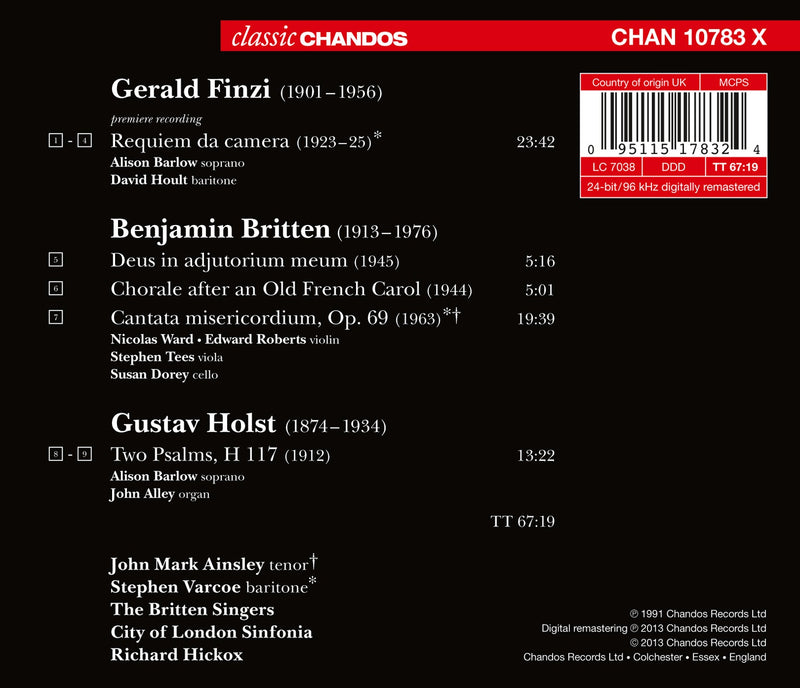 Britten, Finzi & Holst: Sacred Works