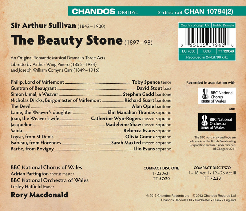 Sullivan: The Beauty Stone / Macdonald, BBC National Orchestra of Wales
