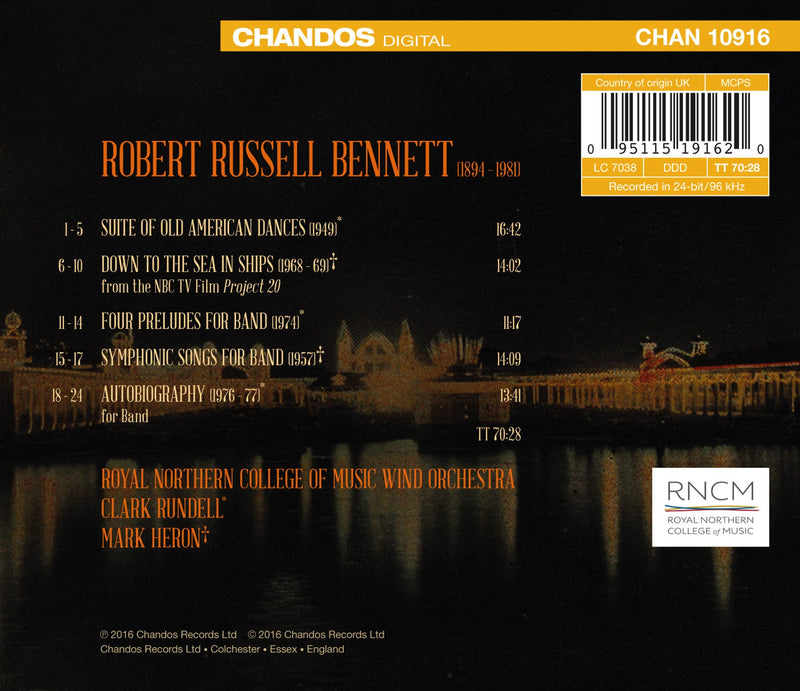 Bennett: Old American Dances / Royal Northern College of Music Wind Orchestra