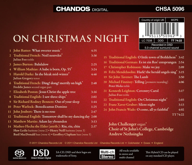 On Christmas Night / Nethsingha, Choir of St. John's