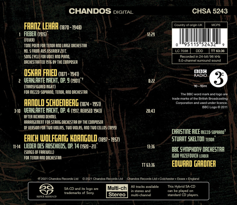 Verklarte Nacht - Schoenberg, Fried, Lehar & Korngold / Gardner, BBC Symphony