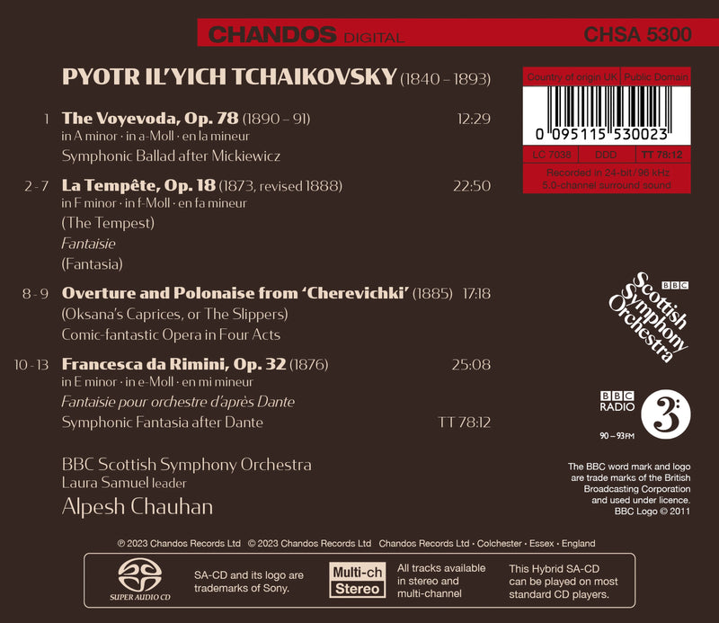 Tchaikovsky: Works for Orchestra / Chauhan, BBC Scottish Symphony